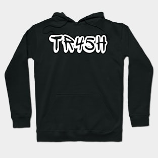 tR45h - Black and White - Front Hoodie